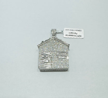 SILVER MOISSANITE PENDANT VVS 6.94CTW