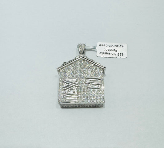 SILVER MOISSANITE PENDANT VVS 6.94CTW