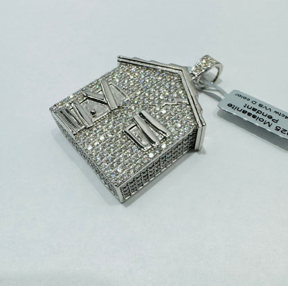 SILVER MOISSANITE PENDANT VVS 6.94CTW