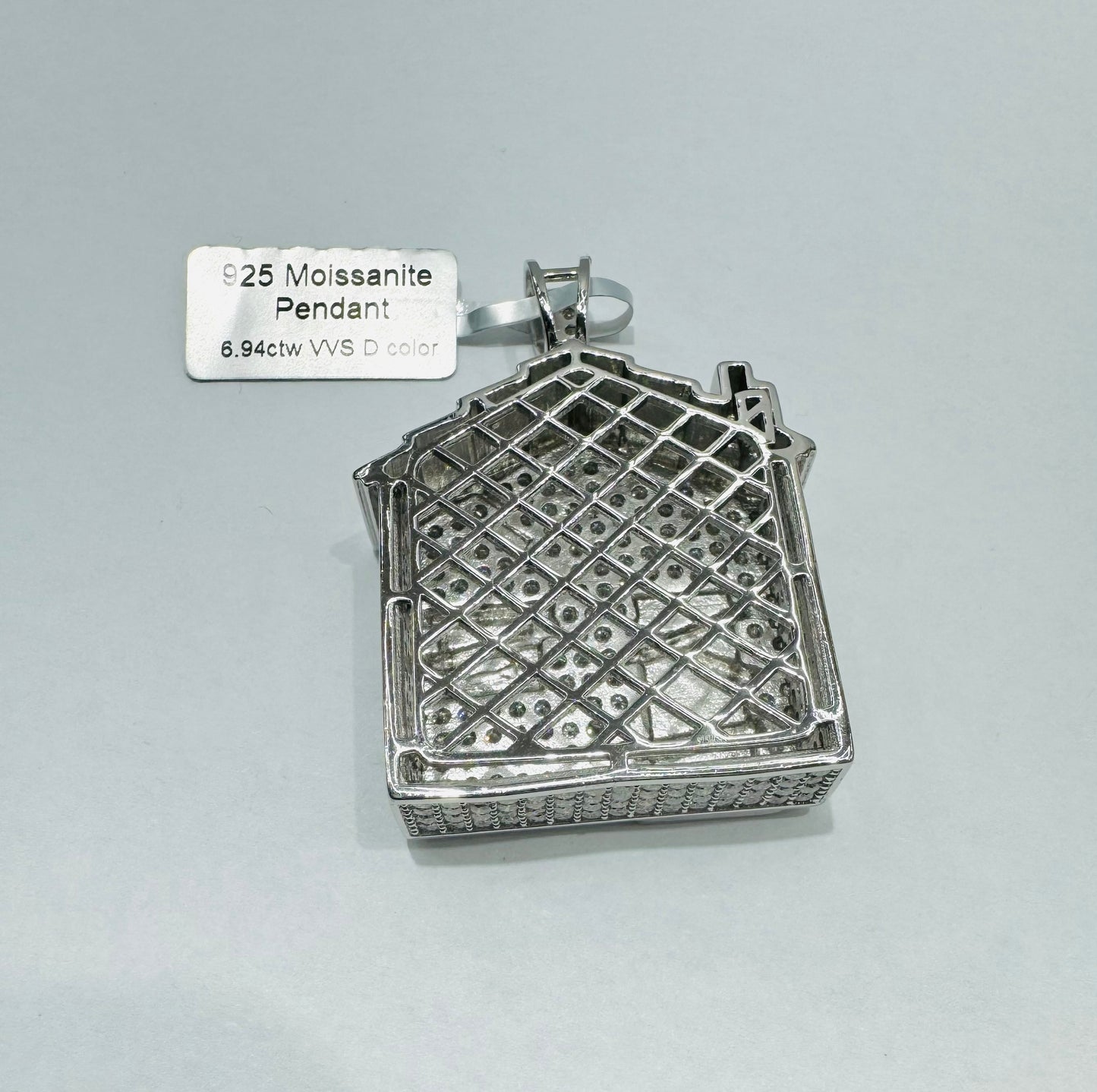 SILVER MOISSANITE PENDANT VVS 6.94CTW