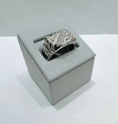 SILVER MOISSANITE NUGGET RING, 0.51CT, SIZE: 12