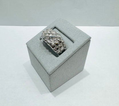 SILVER MOISSANITE NUGGET RING, 0.51CT, SIZE: 12