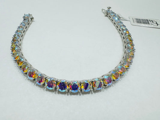 SILVER COLORED MOISSANITE TENNIS BRACELET 7”, VVS 14.45CTW