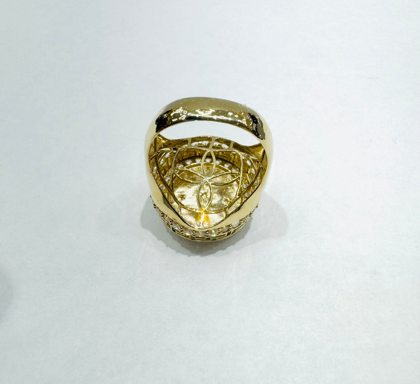 10K GOLD MEDUSA HEAD RING, SIZE: 10, WEIGHT: 5.7gm
