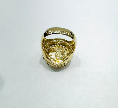 10K GOLD MEDUSA HEAD RING, SIZE: 10, WEIGHT: 5.7gm