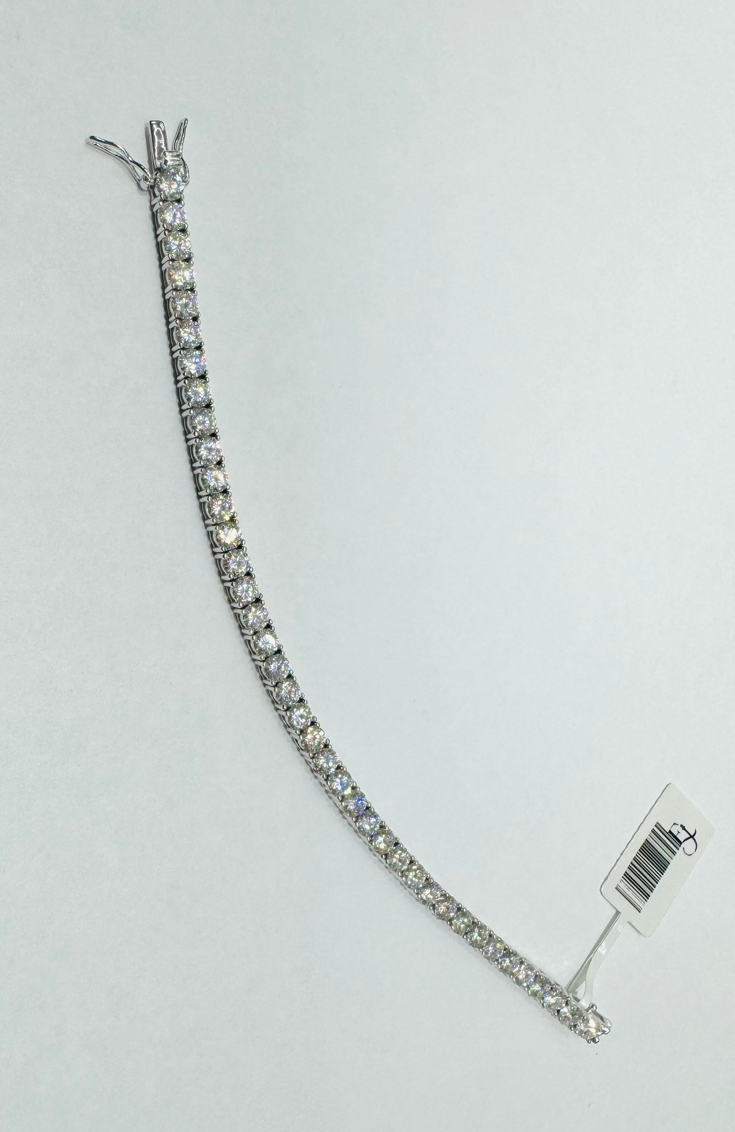 SILVER MOISSANITE TENNIS BRACELET 6.5”, VVS 8.78CTW, WIDTH: 4mm
