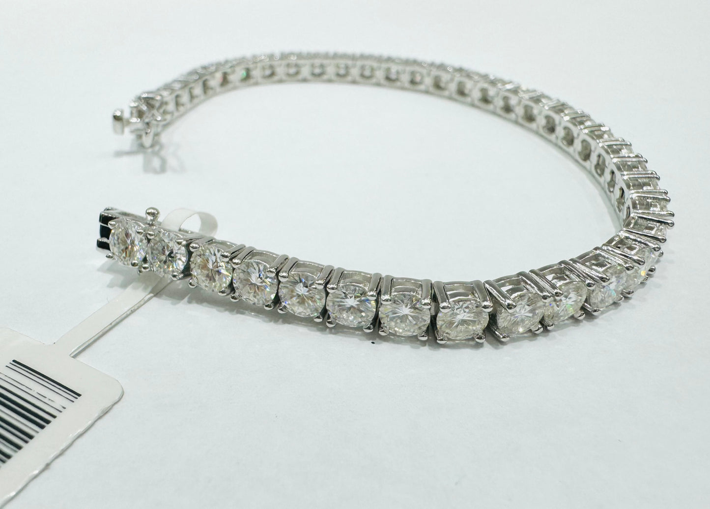 SILVER MOISSANITE TENNIS BRACELET 6.5”, VVS 8.78CTW, WIDTH: 4mm