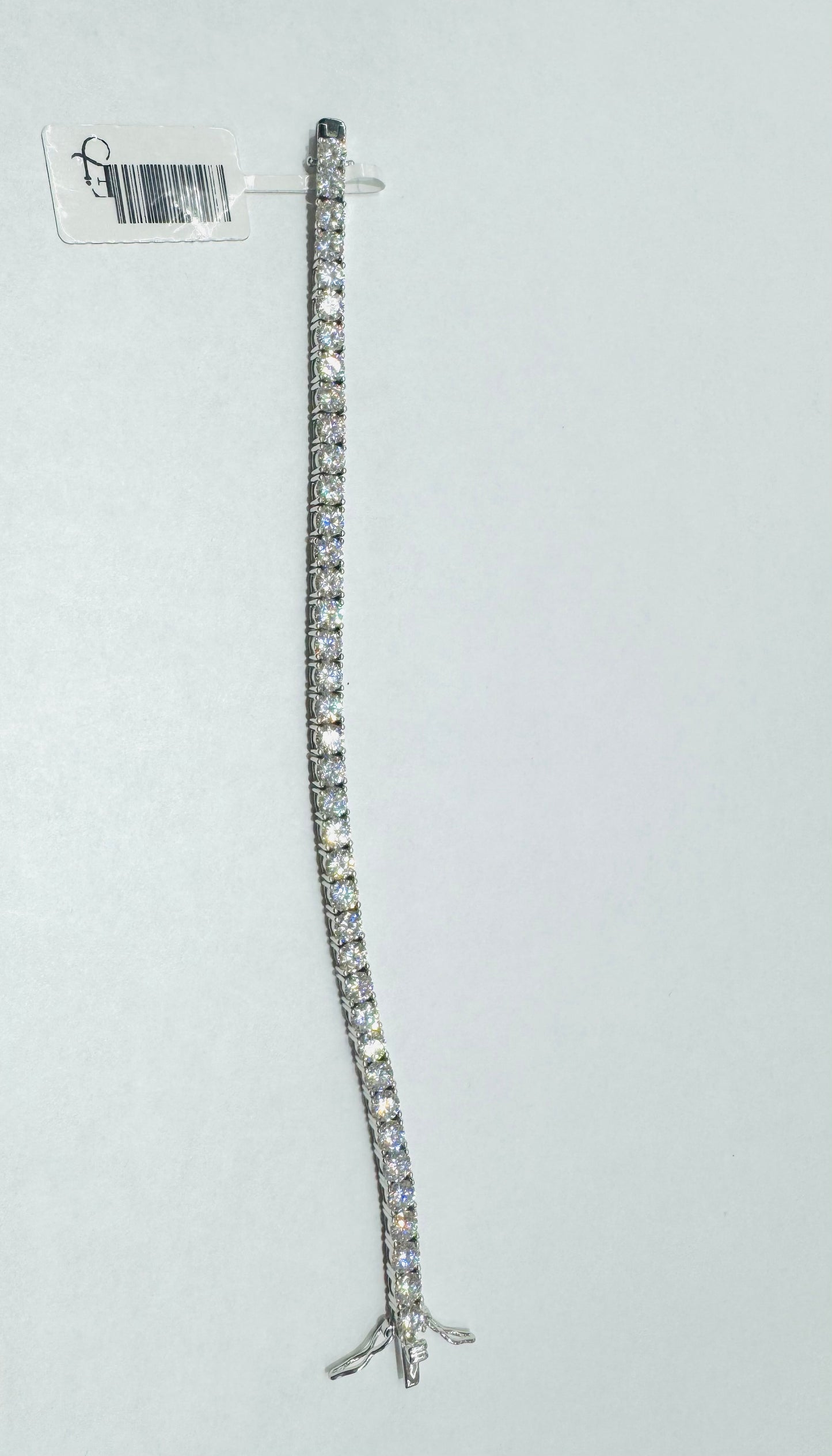 SILVER MOISSANITE TENNIS BRACELET 6.5”, VVS 8.78CTW, WIDTH: 4mm