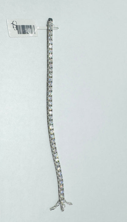 SILVER MOISSANITE TENNIS BRACELET 6.5”, VVS 8.78CTW, WIDTH: 4mm