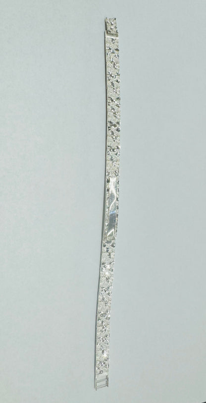 SILVER ITALIAN NUGGET BRACELET 9.5”, WEIGHT: 15.3gm, WIDTH: 8.52mm