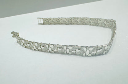 SILVER ITALIAN NUGGET BRACELET 9.5”, WEIGHT: 15.3gm, WIDTH: 8.52mm