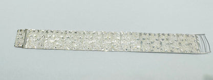 SILVER ITALIAN NUGGET CUT BRACELET 9.5”, WEIGHT: 37.4gm, WIDTH: 22.3mm