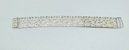 SILVER ITALIAN NUGGET CUT BRACELET 9.5”, WEIGHT: 37.4gm, WIDTH: 22.3mm