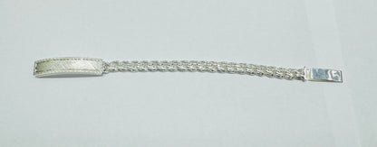 SILVER ITALIAN CHINO LINK BRACELET 10”, WEIGHT: 30.6gm, WIDTH: 7.72mm