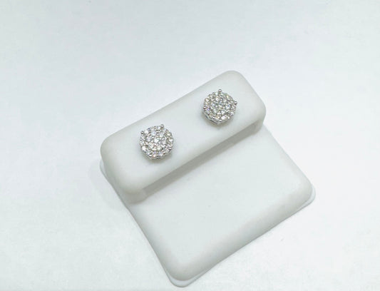 SILVER MOISSANITE EARRINGS, VVS 0.40CTW