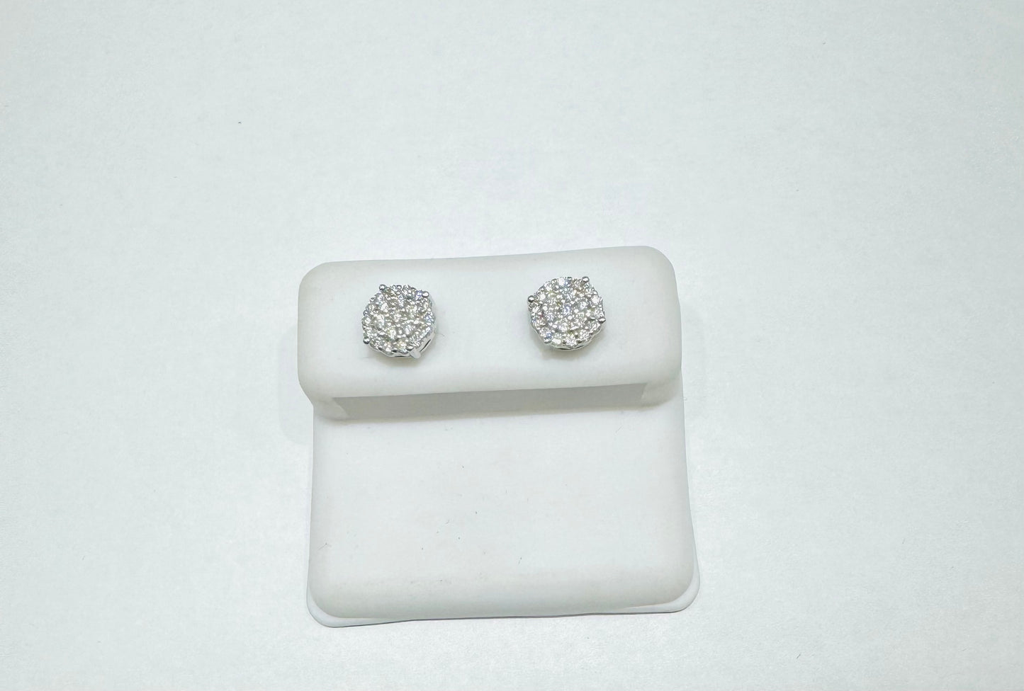 SILVER MOISSANITE EARRINGS, VVS 0.40CTW