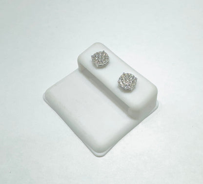 SILVER MOISSANITE EARRINGS, VVS 0.40CTW