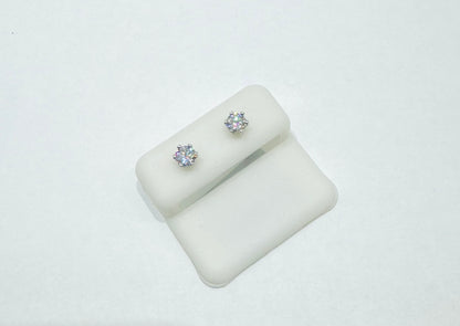 SILVER MOISSANITE EARRINGS, 5mm