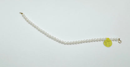 14K GOLD CULTURED FRESHWATER PEARL BRACELET 9”