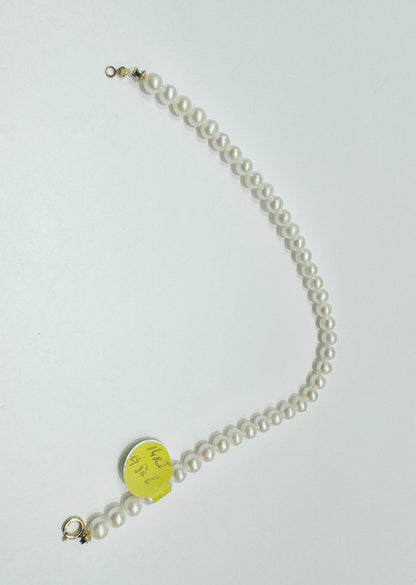 14K GOLD CULTURED FRESHWATER PEARL BRACELET 9”