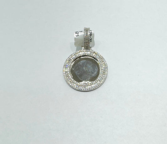 SILVER MOISSANITE ROUND MEMORY PENDANT VVS 2.65CT, WIDTH: 30mm