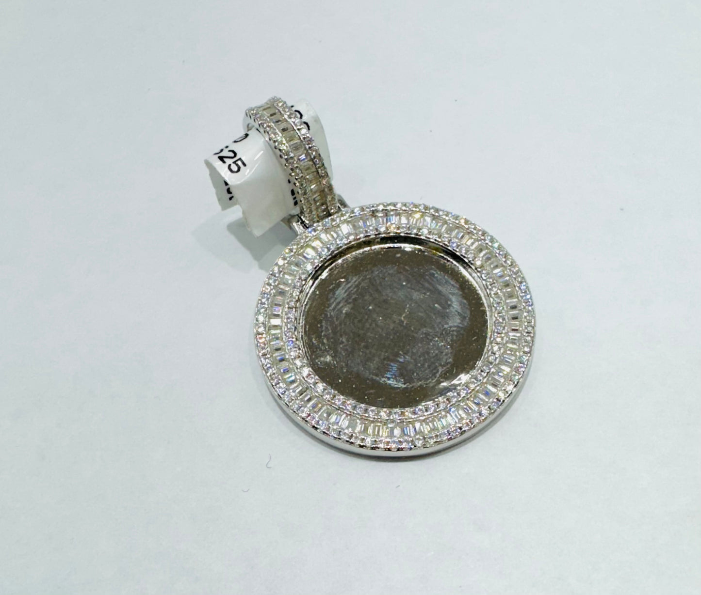 SILVER MOISSANITE ROUND MEMORY PENDANT VVS 2.65CT, WIDTH: 30mm