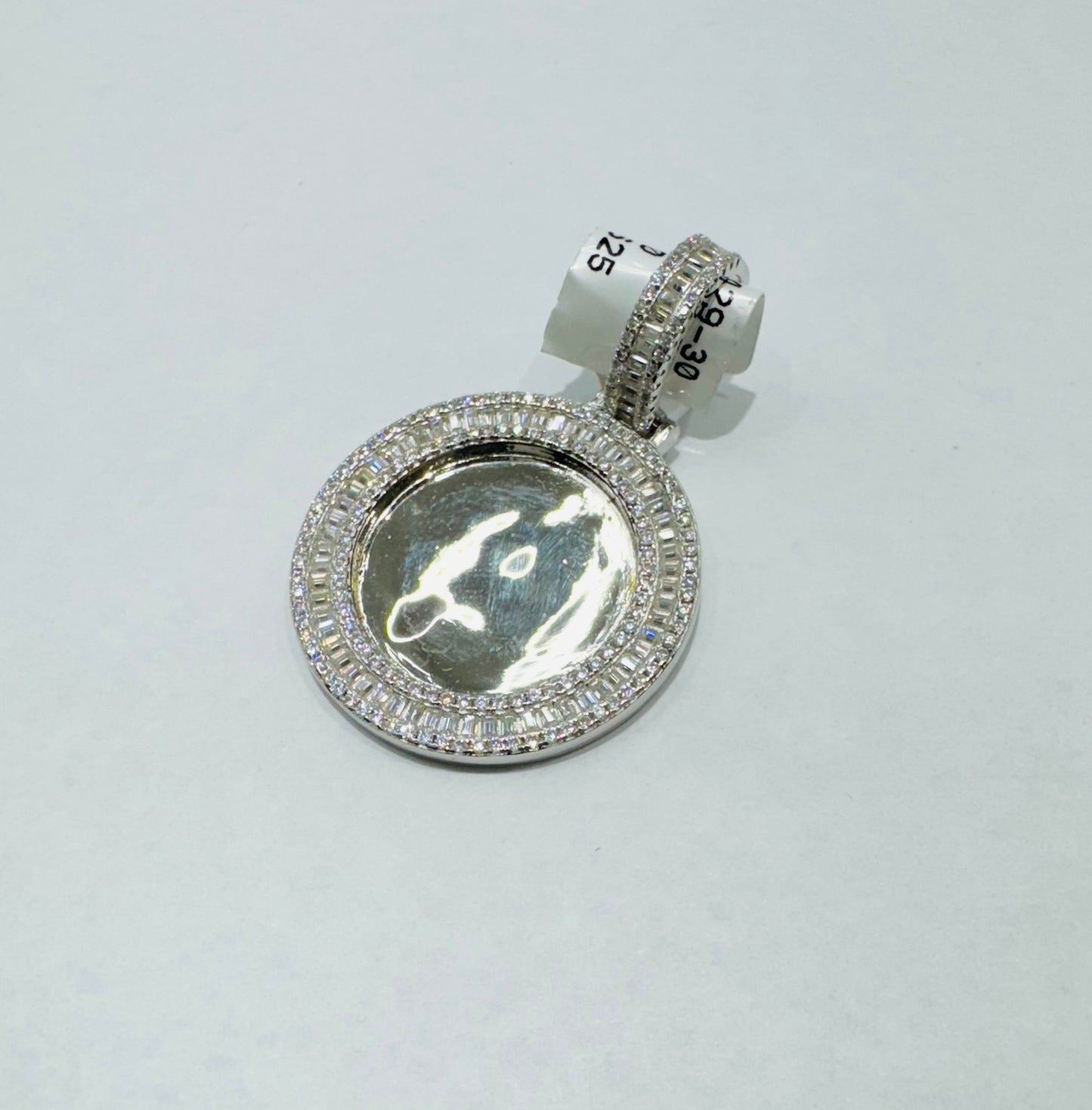 SILVER MOISSANITE ROUND MEMORY PENDANT VVS 2.65CT, WIDTH: 30mm