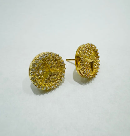 10K GOLD MERCEDES BENZ EARRINGS, WEIGHT: 4.9gm