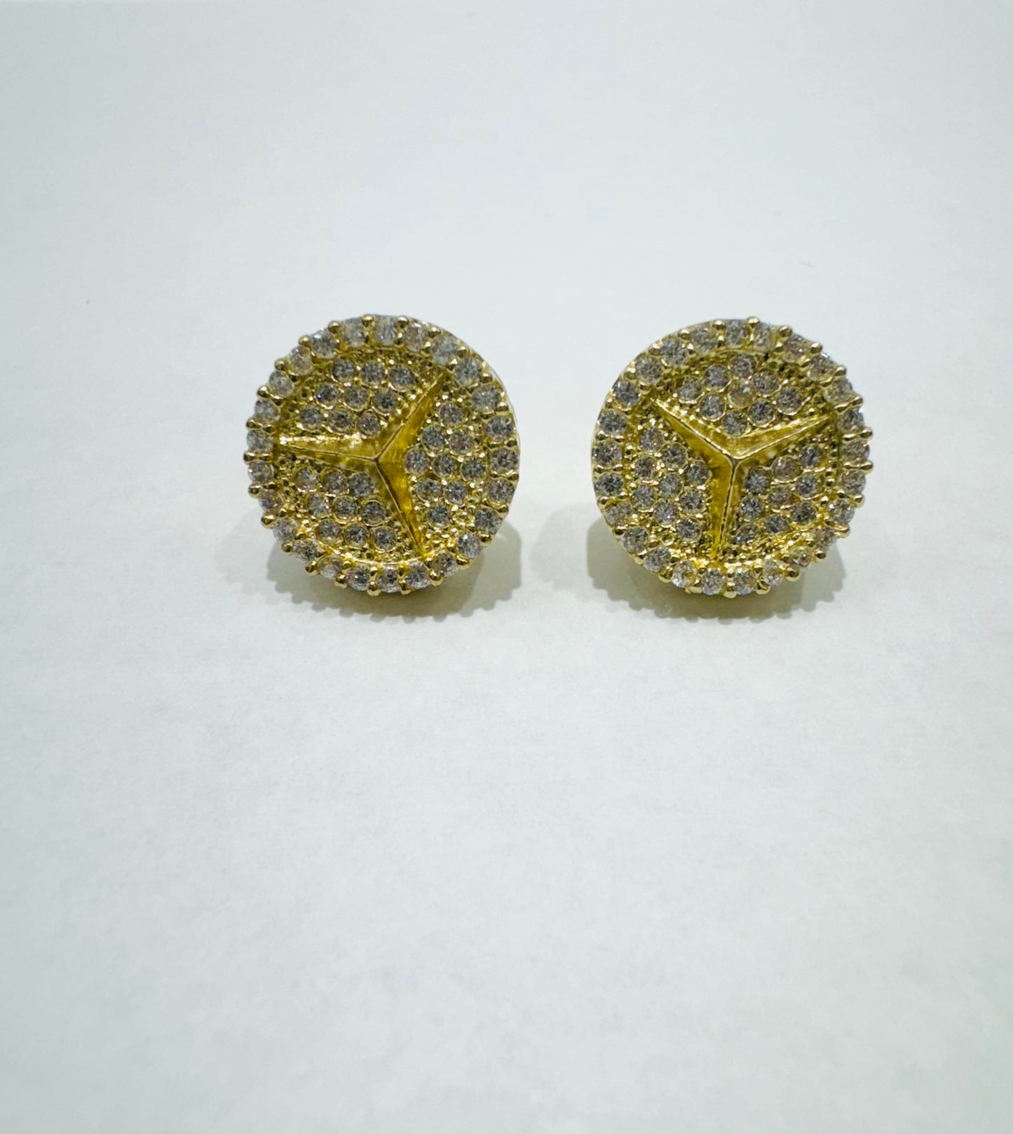 10K GOLD MERCEDES BENZ EARRINGS, WEIGHT: 4.9gm