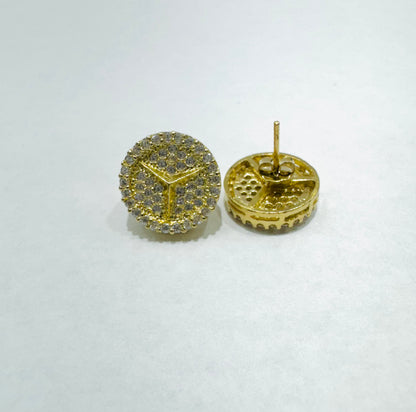 10K GOLD MERCEDES BENZ EARRINGS, WEIGHT: 4.9gm
