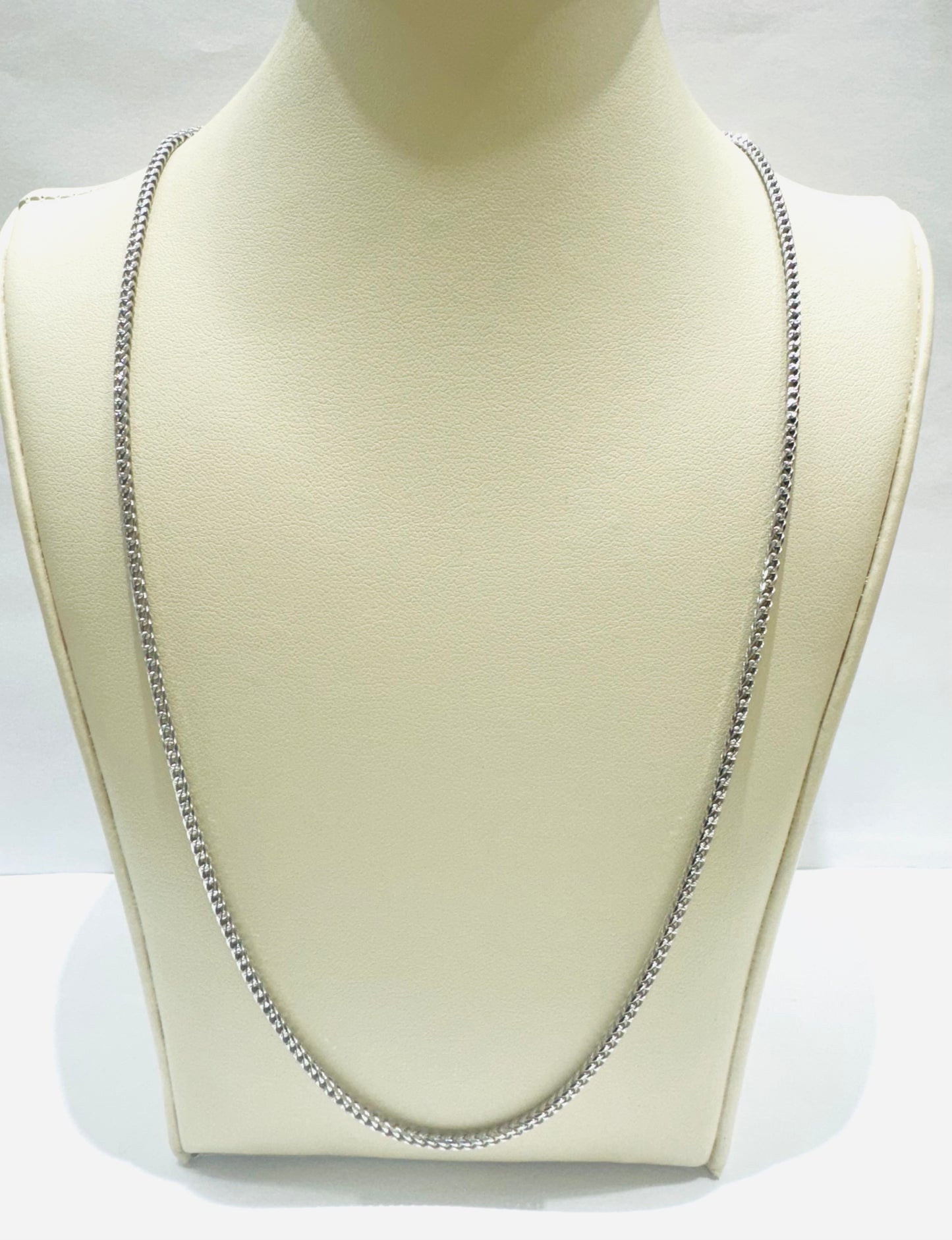SILVER FRANCO LINK NECKLACE 24”, WEIGHT: 8.9gm