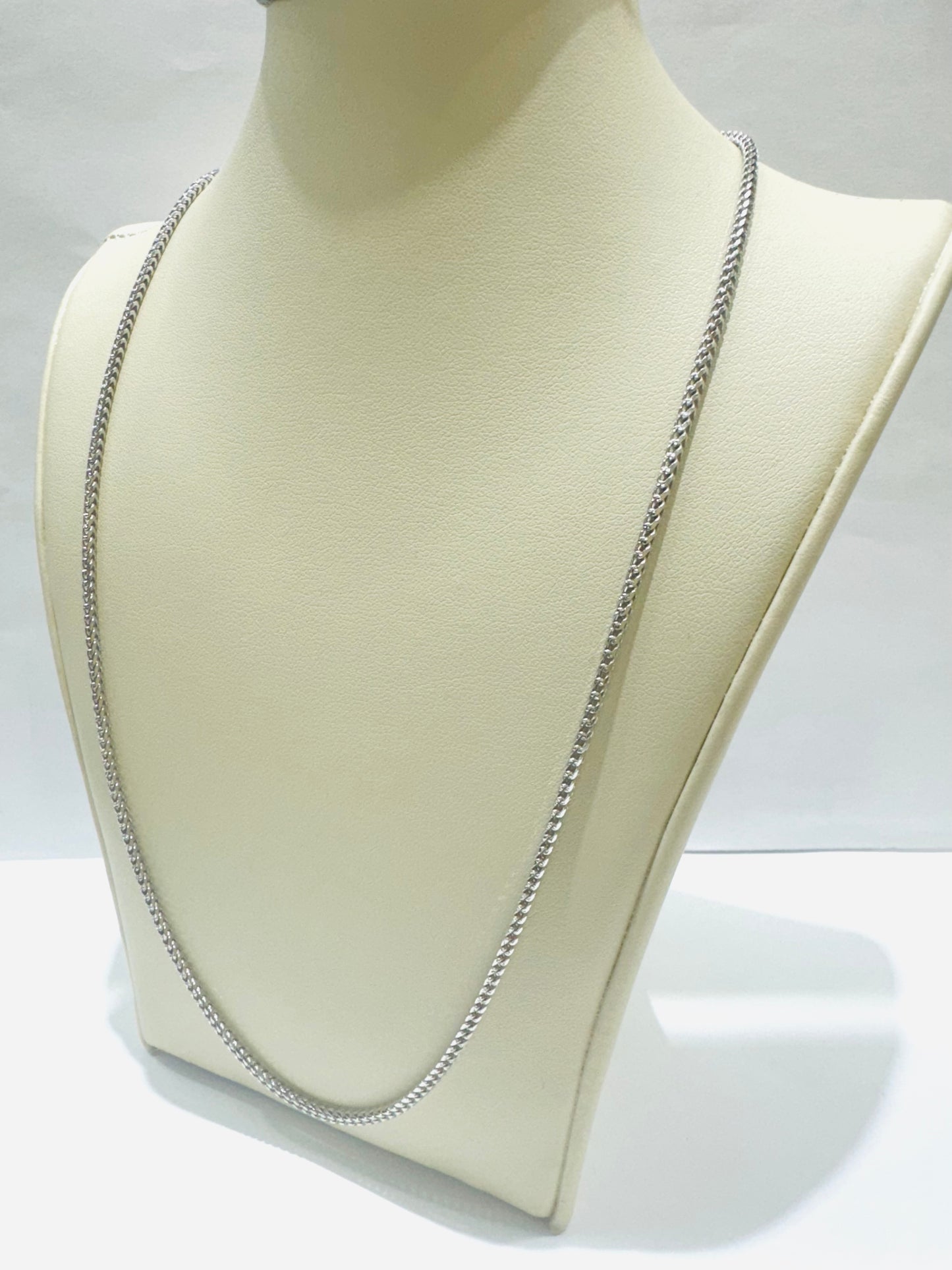 SILVER FRANCO LINK NECKLACE 24”, WEIGHT: 8.9gm