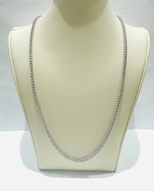 SILVER ROUND FRANCO LINK NECKLACE 20”, WEIGHT: 13.6gm