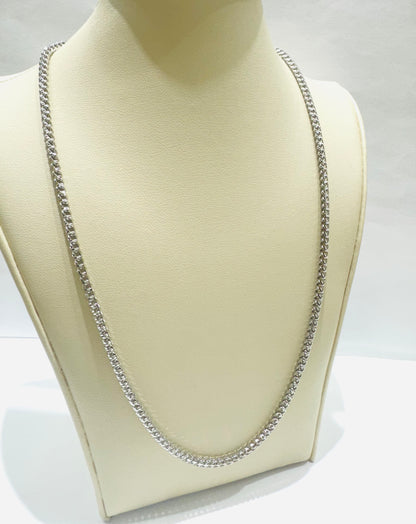 SILVER ROUND FRANCO LINK NECKLACE 20”, WEIGHT: 13.6gm