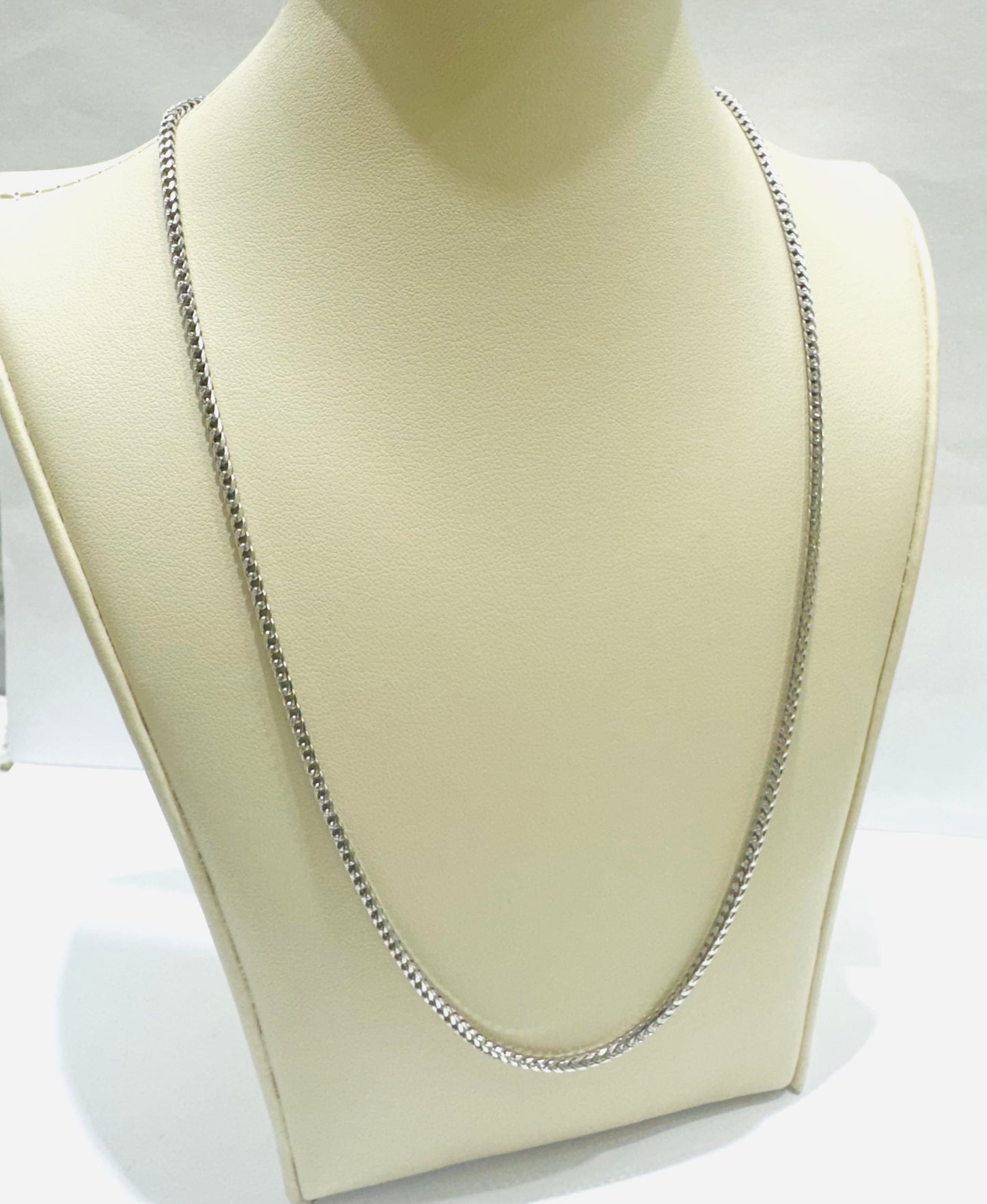 SILVER ITALIAN FRANCO LINK NECKLACE 26”, WEIGHT: 10.5gm