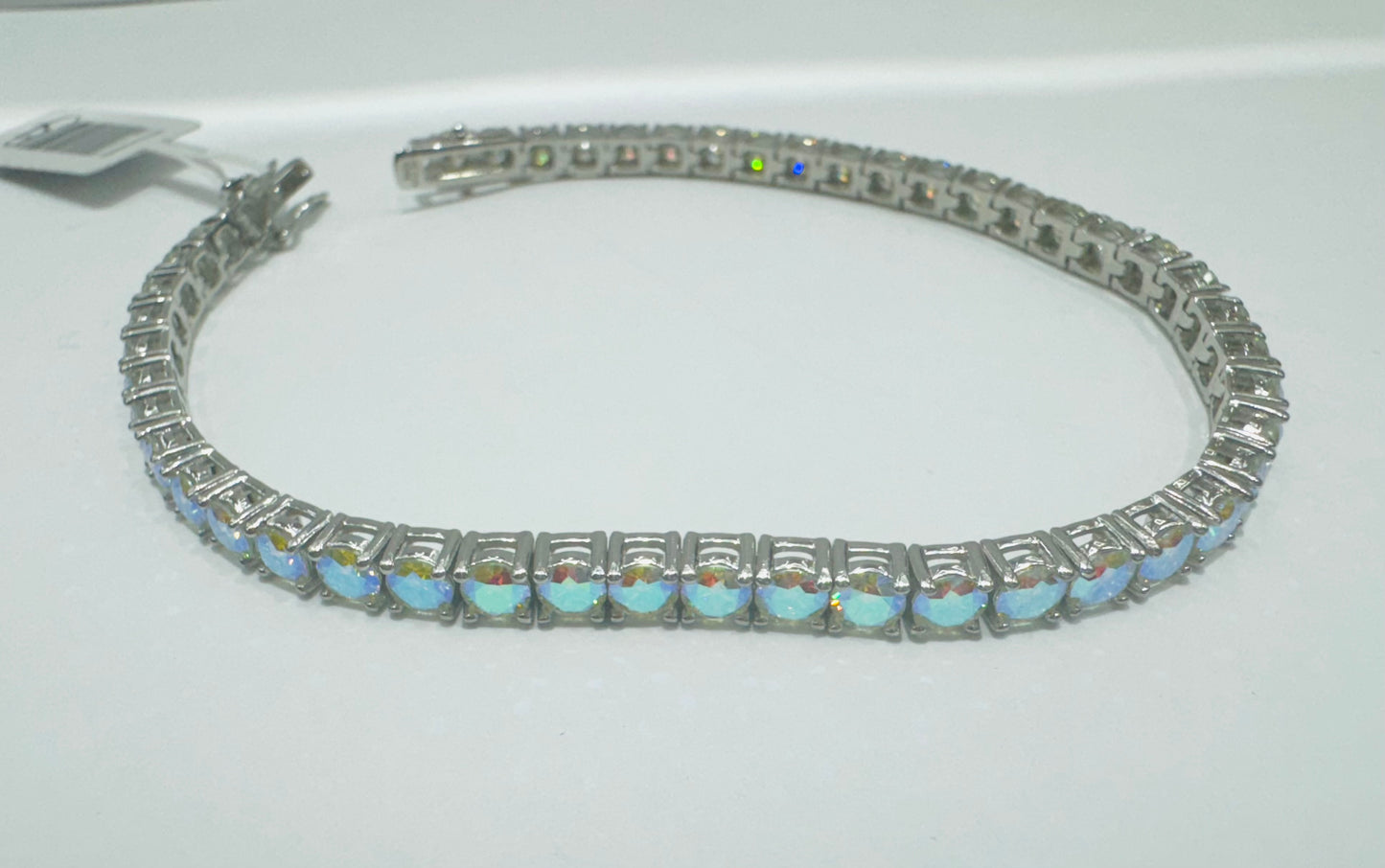 SILVER MOISSANITE TENNIS BRACELET 8” VVS 10.8CTW , WIDTH:4mm