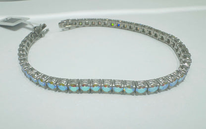 SILVER MOISSANITE TENNIS BRACELET 8” VVS 10.8CTW , WIDTH:4mm
