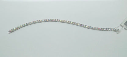 SILVER MOISSANITE TENNIS BRACELET 8” VVS 10.8CTW , WIDTH:4mm