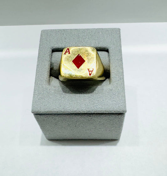 10K GOLD ACE CARD RING, WEIGHT: 7gm, SIZE: 10