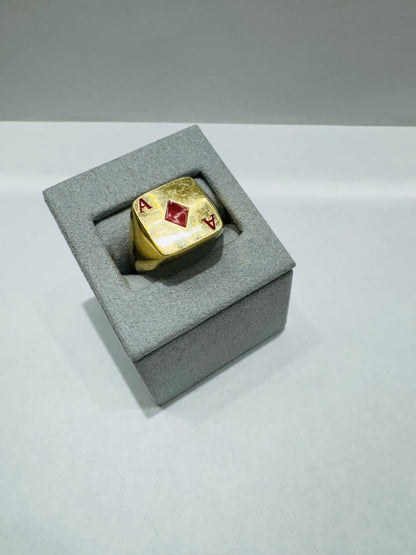 10K GOLD ACE CARD RING, WEIGHT: 7gm, SIZE: 10