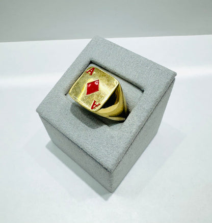 10K GOLD ACE CARD RING, WEIGHT: 7gm, SIZE: 10