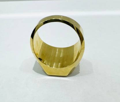 10K GOLD ACE CARD RING WITH VERSACE BORDER, WEIGHT: 9gm, SIZE: 10