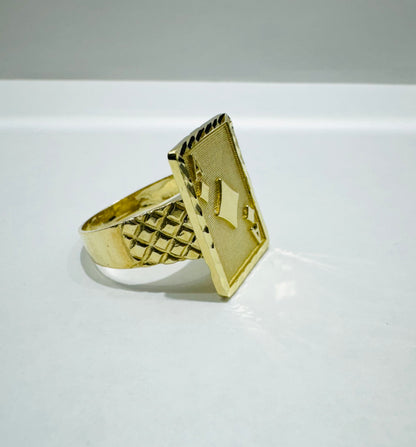 10K GOLD ACE CARD RING, WEIGHT: 5.7gm, SIZE: 10