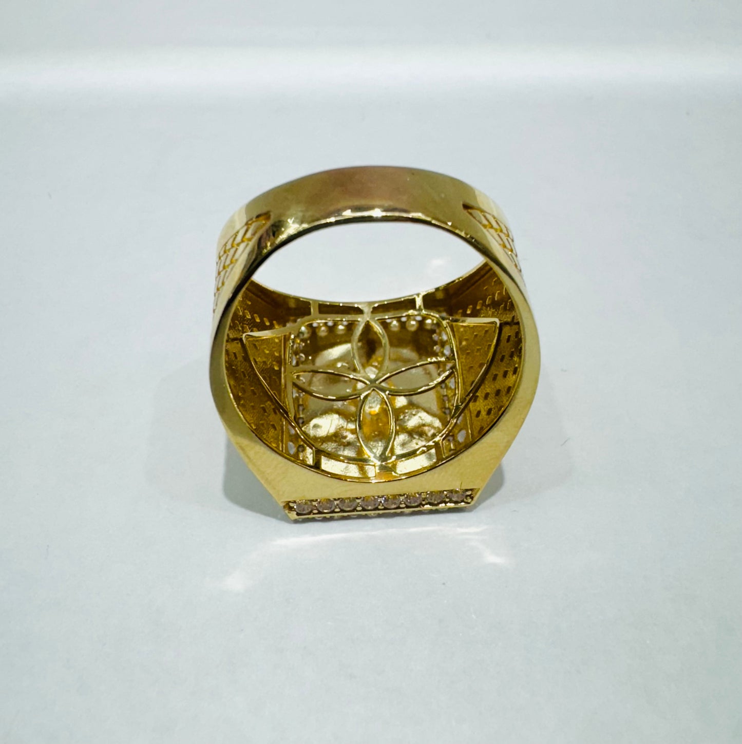 10K GOLD ACE CARD RING WITH CZ STONES, WEIGHT: 5.5gm, SIZE: 11