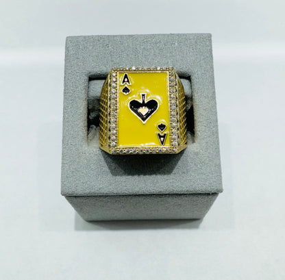 10K GOLD ACE CARD RING, WEIGHT: 5.9gm, SIZE: 11