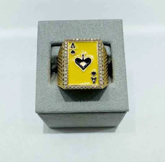10K GOLD ACE CARD RING, WEIGHT: 5.9gm, SIZE: 11