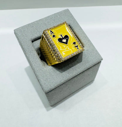 10K GOLD ACE CARD RING, WEIGHT: 5.9gm, SIZE: 11