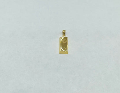 14K SMALL GOLD BAR PENDANT, WEIGHT: 1.8gm, WIDTH: 7.82mm