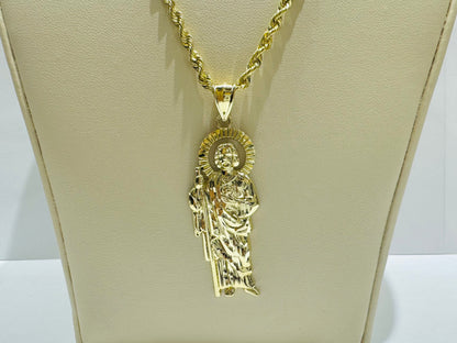 10K GOLD ROPE NECKLACE 20”, WEIGHT: 3.2gm, WIDTH: 2.9mm AND JESUS PENDANT, WEIGHT: 3.8gm