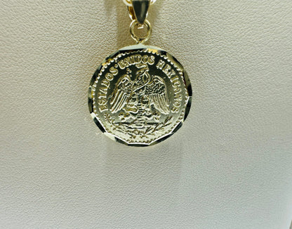 10K GOLD ROPE NECKLACE 20”, WEIGHT: 3.7gm, WIDTH: 2.86mm AND 50 PESOS PENDANT, WEIGHT: 2.9gm